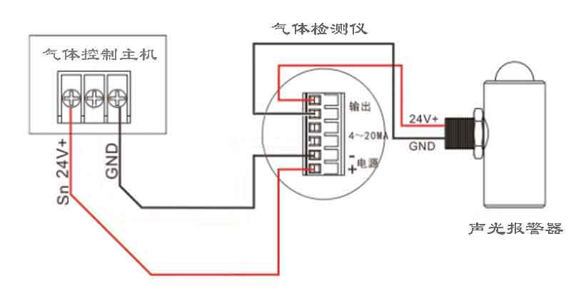 兩線制可燃?xì)怏w探測器接線方法